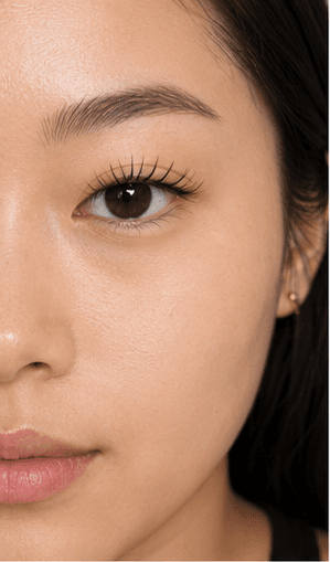 Close-up lash extension detail