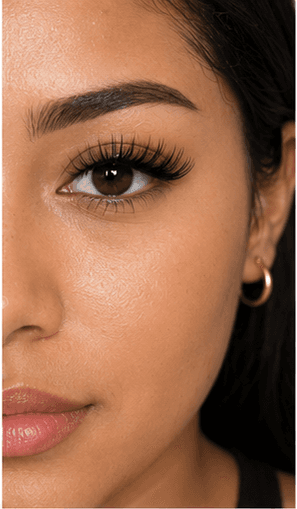Close-up lash extension detail