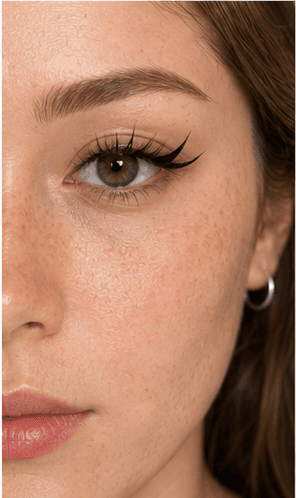 Finished lash extension set on client
