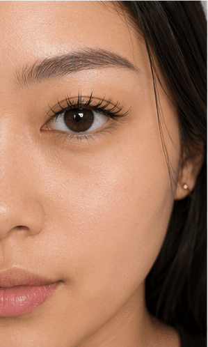 Client portrait showing lash and brow detail